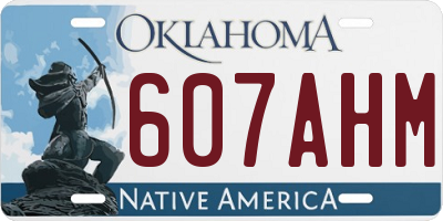 OK license plate 607AHM