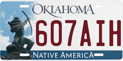 OK license plate 607AIH