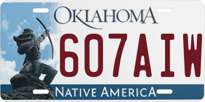 OK license plate 607AIW