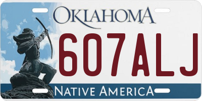 OK license plate 607ALJ
