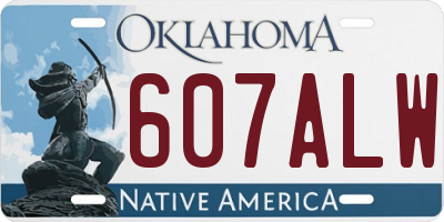 OK license plate 607ALW