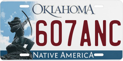 OK license plate 607ANC
