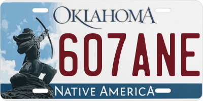 OK license plate 607ANE
