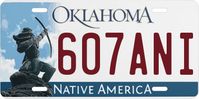 OK license plate 607ANI