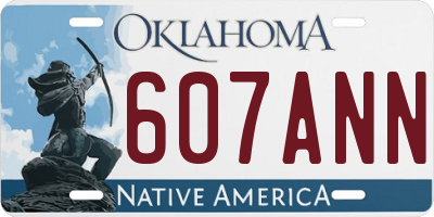 OK license plate 607ANN