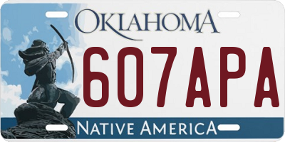 OK license plate 607APA