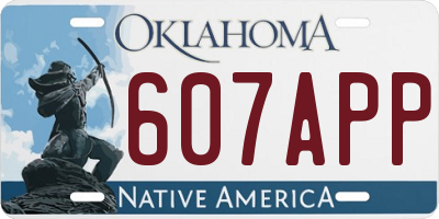 OK license plate 607APP