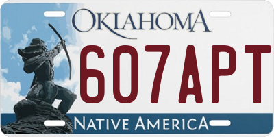 OK license plate 607APT