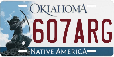 OK license plate 607ARG