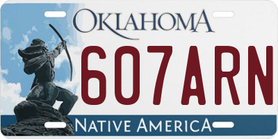 OK license plate 607ARN