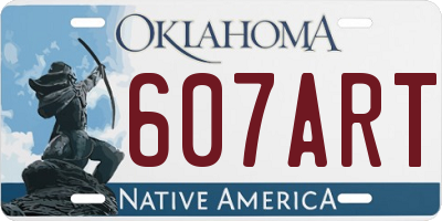 OK license plate 607ART