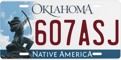 OK license plate 607ASJ