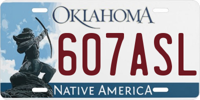 OK license plate 607ASL