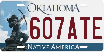 OK license plate 607ATE