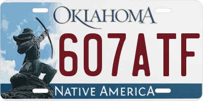 OK license plate 607ATF