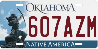OK license plate 607AZM