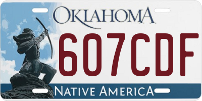 OK license plate 607CDF