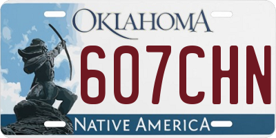 OK license plate 607CHN