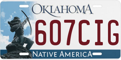 OK license plate 607CIG