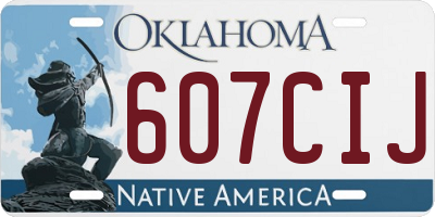 OK license plate 607CIJ