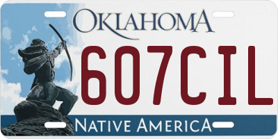 OK license plate 607CIL