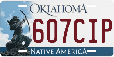 OK license plate 607CIP