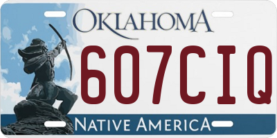 OK license plate 607CIQ