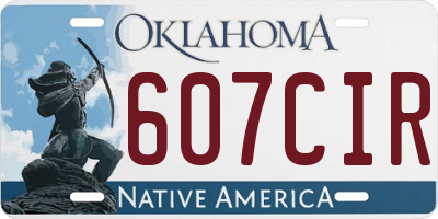 OK license plate 607CIR