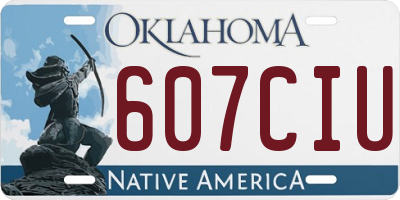 OK license plate 607CIU