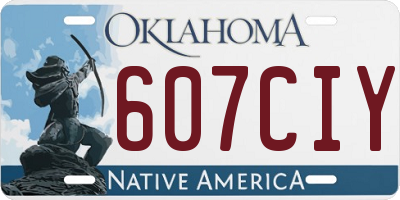 OK license plate 607CIY