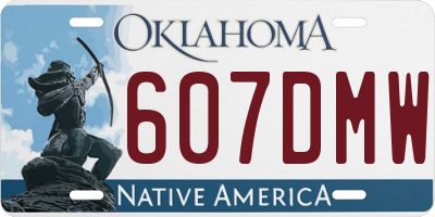OK license plate 607DMW