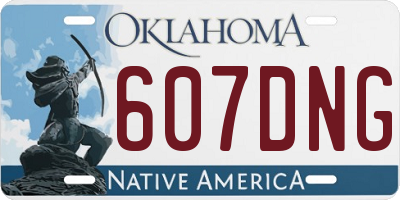 OK license plate 607DNG