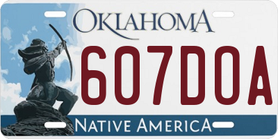 OK license plate 607DOA