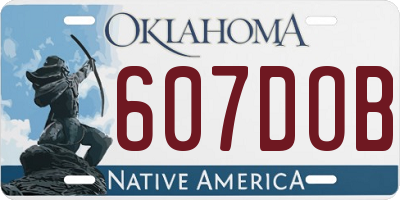 OK license plate 607DOB