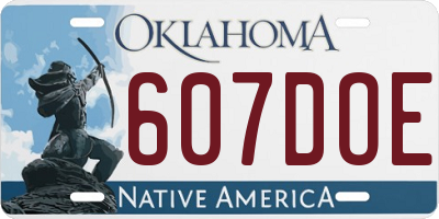OK license plate 607DOE