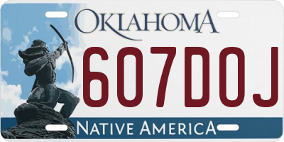 OK license plate 607DOJ