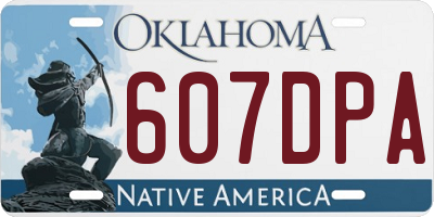 OK license plate 607DPA