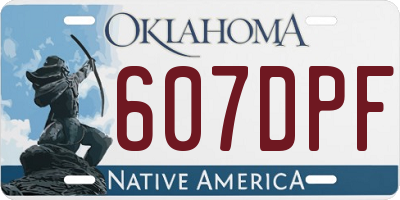 OK license plate 607DPF