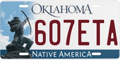 OK license plate 607ETA