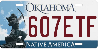 OK license plate 607ETF