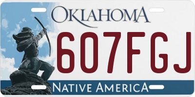 OK license plate 607FGJ