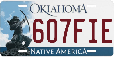 OK license plate 607FIE