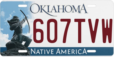 OK license plate 607TVW