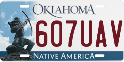 OK license plate 607UAV