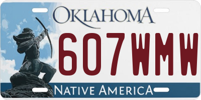 OK license plate 607WMW