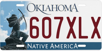 OK license plate 607XLX