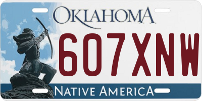 OK license plate 607XNW