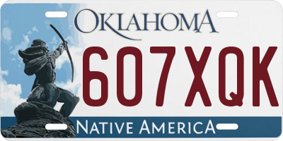 OK license plate 607XQK