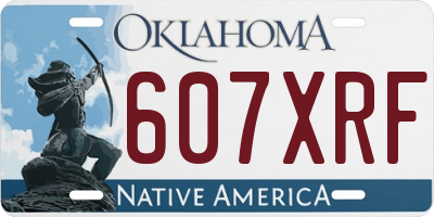 OK license plate 607XRF