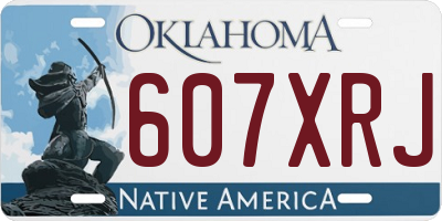 OK license plate 607XRJ